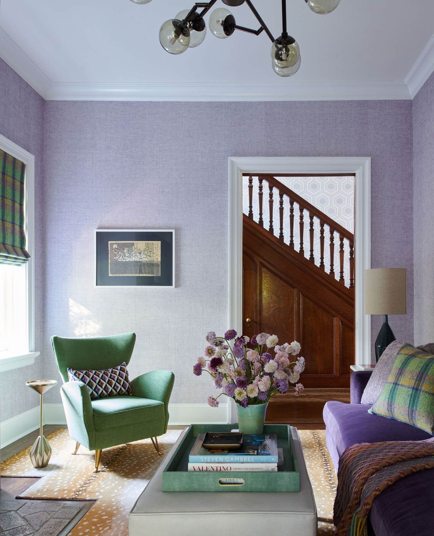 20. Add Texture With Pale Lavender Wallcovering