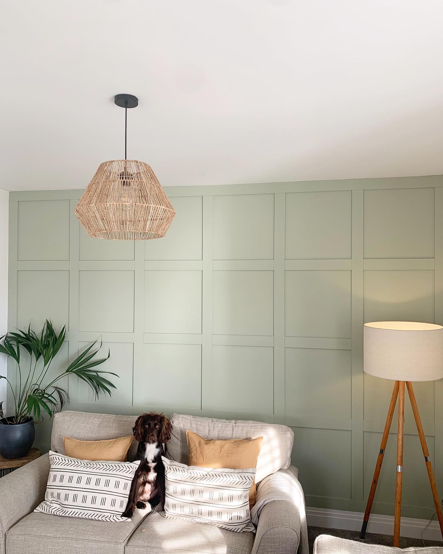 5. Let a Full Sage Panel Grid Replace Wall Art