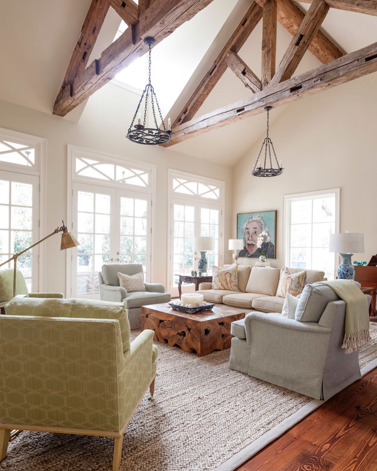 Align Matching Pendants With Exposed Trusses