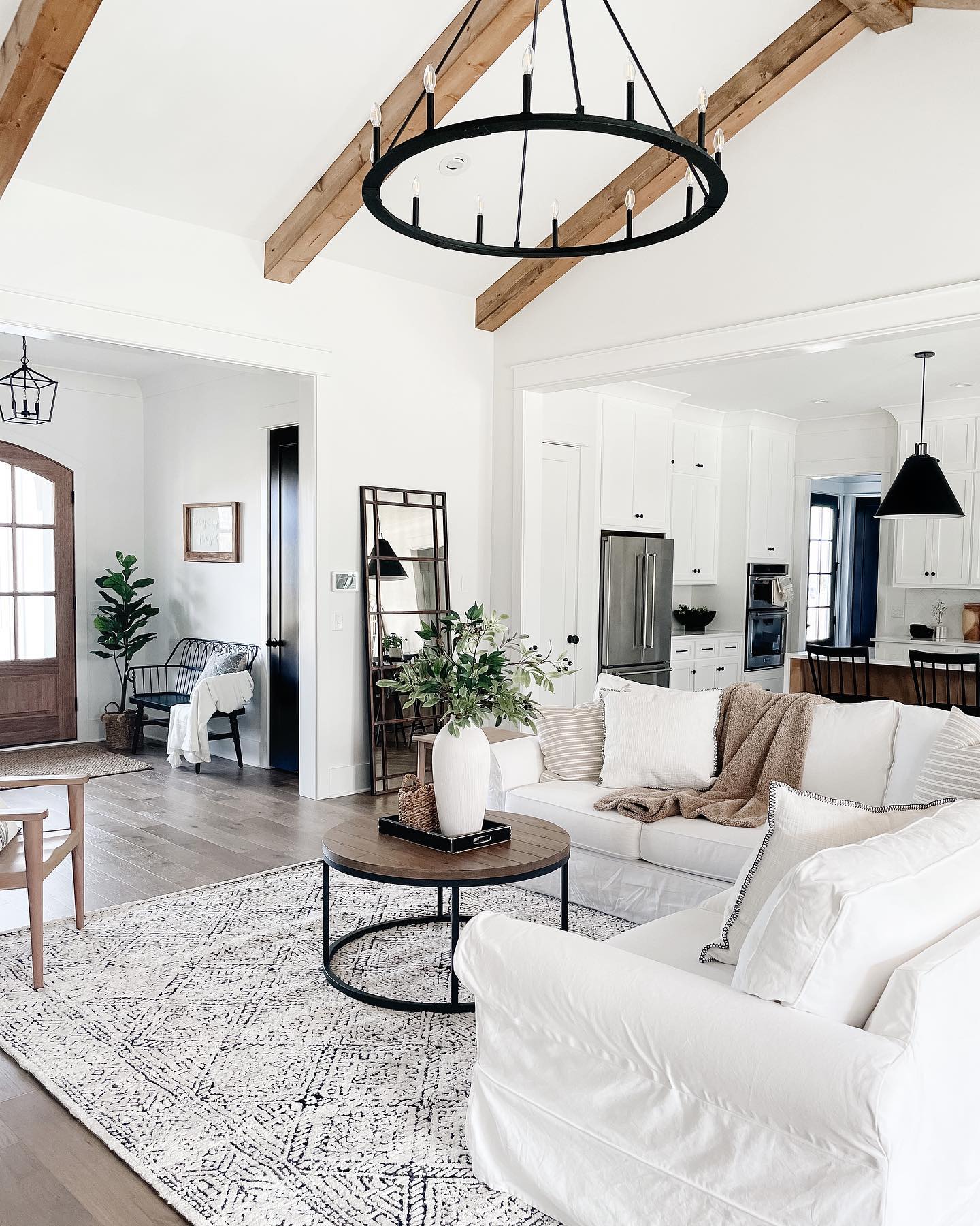 Anchor the Seating Area With a Generous Patterned Rug