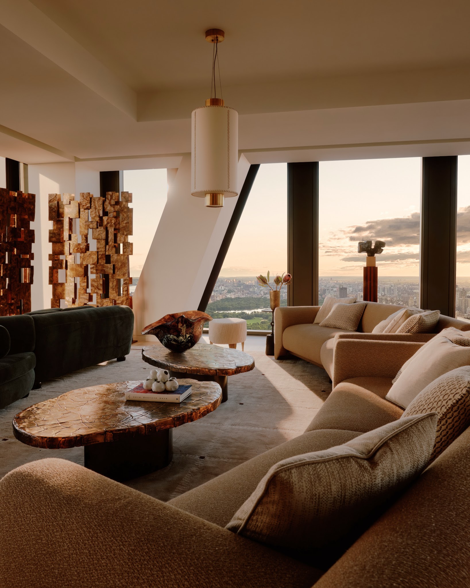 9. Balance Warm Brown Tabletops on Black Bases