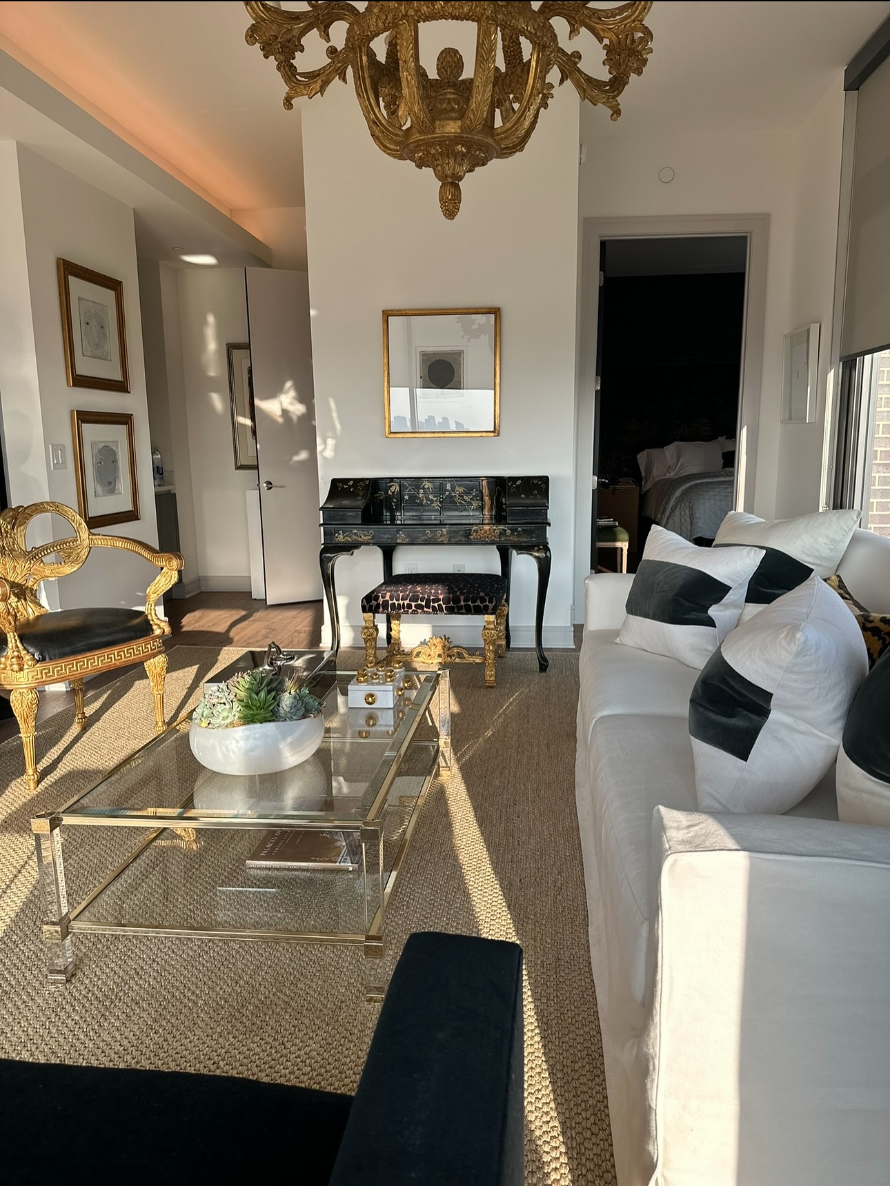 4. Set Ornate Gold Furniture Against White