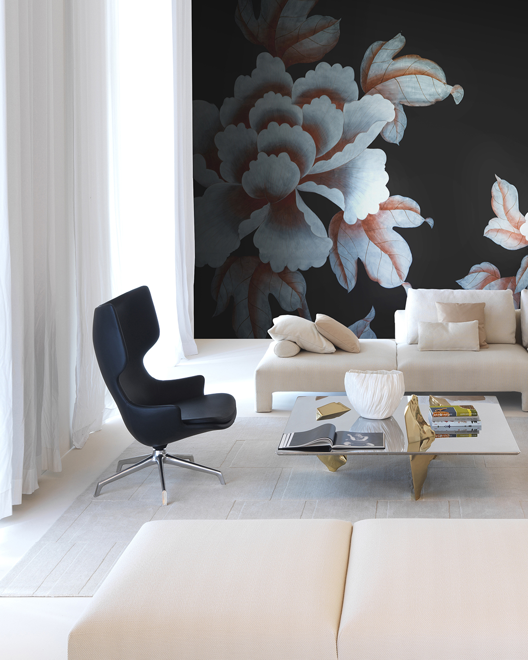3. Give a Black Accent Chair a Polished Silver Base
