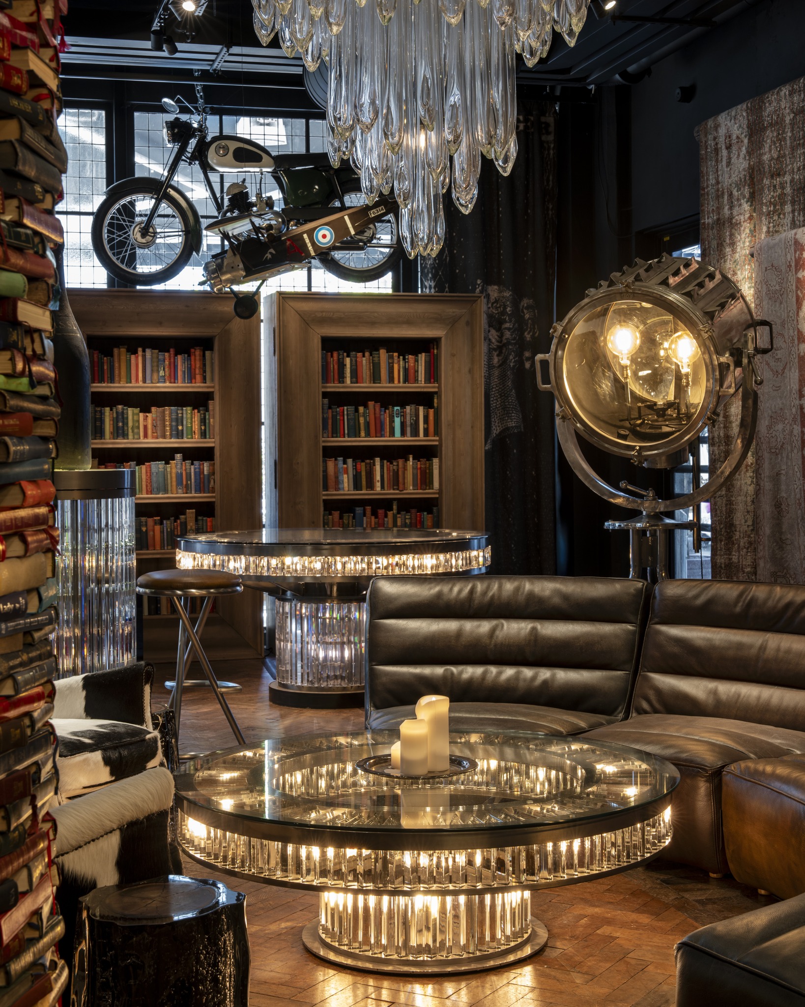 6. Illuminate Black Walls With a Silver Spotlight