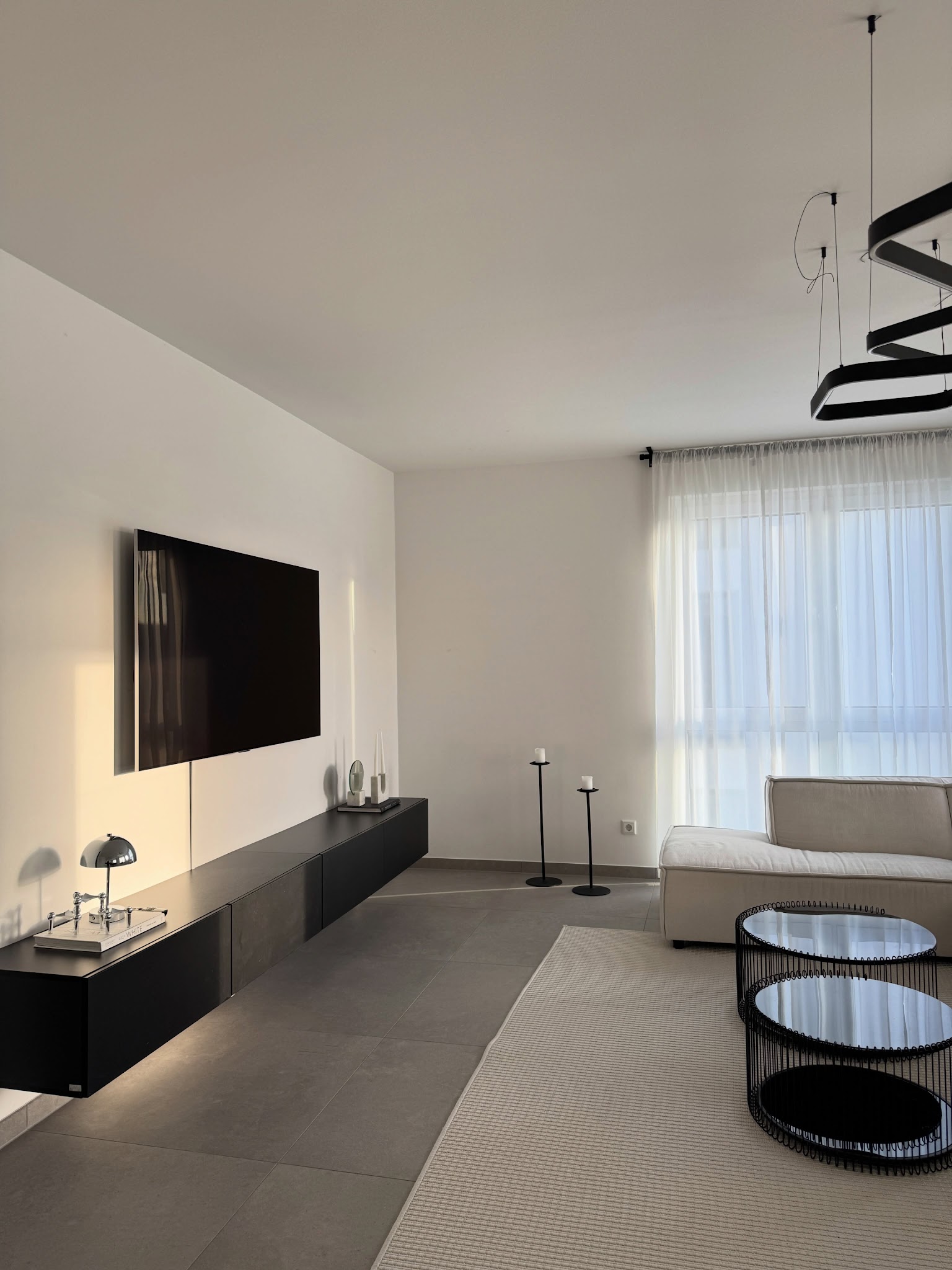 18. Style a Floating Black Media Unit With Chrome