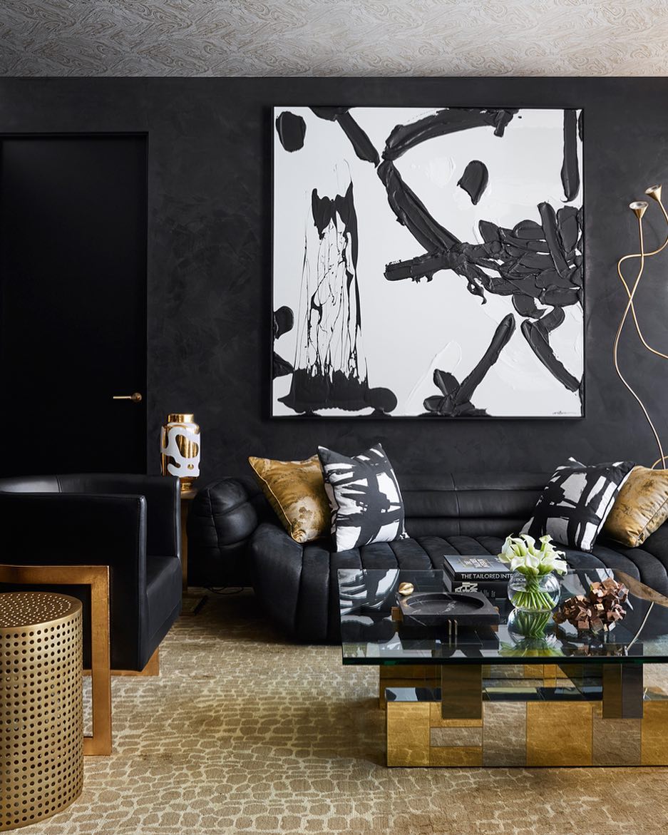 9. Layer Black and Gold Around Abstract Art