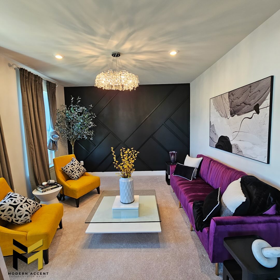 4. Set Jewel Tones Against a Geometric Black Wall