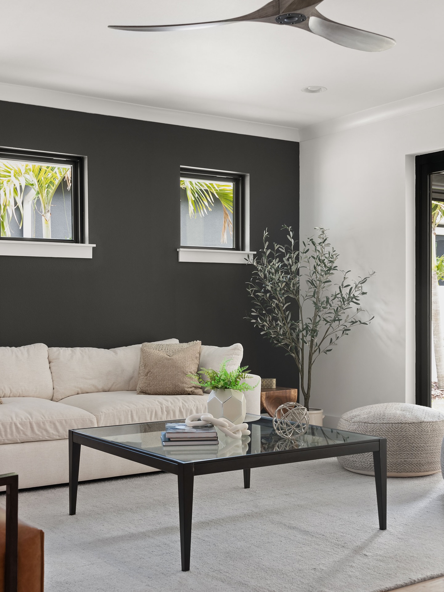 20. Use a Black Wall to Frame High Windows