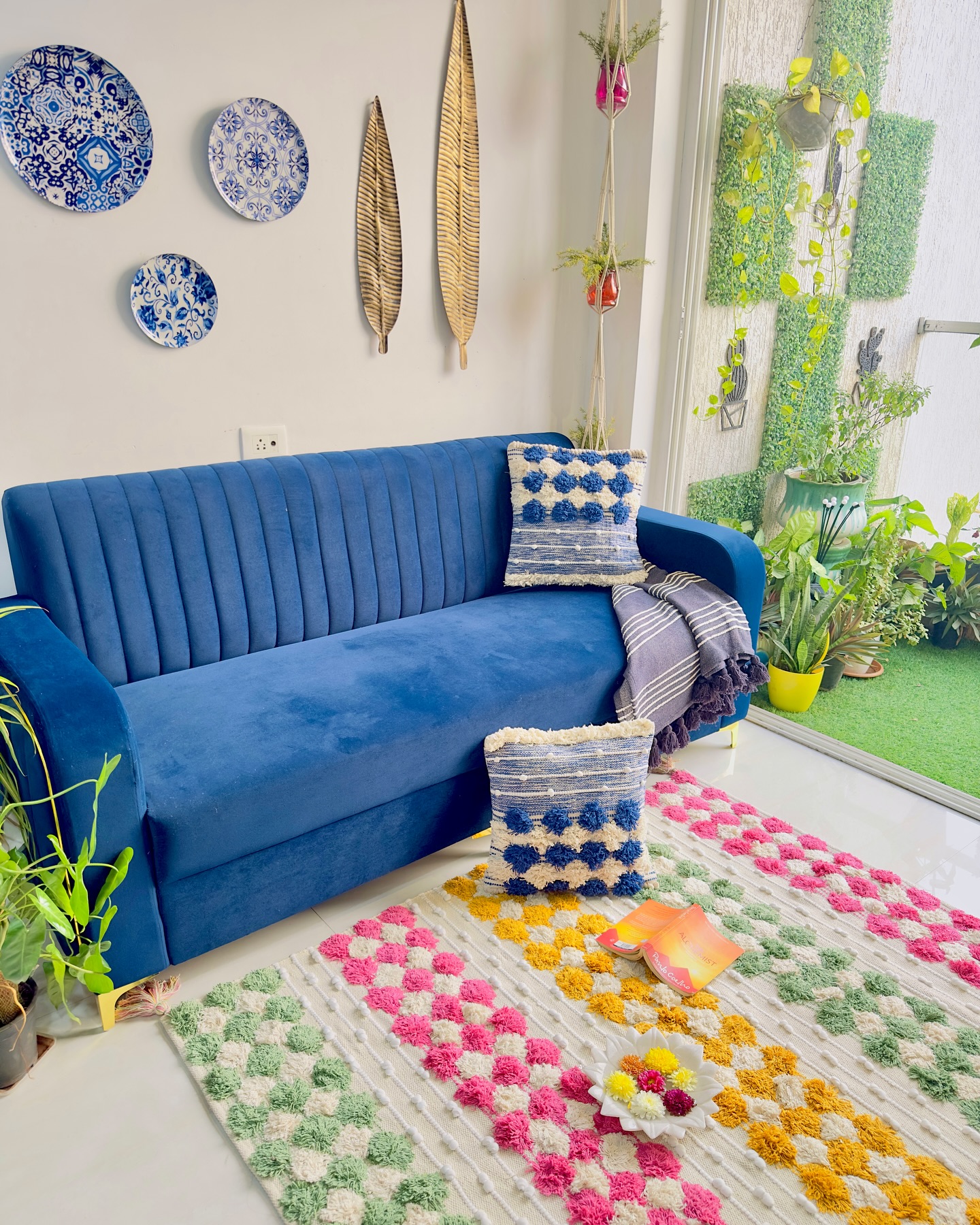 6. Let a Royal Blue Sofa Lead a Playful Palette