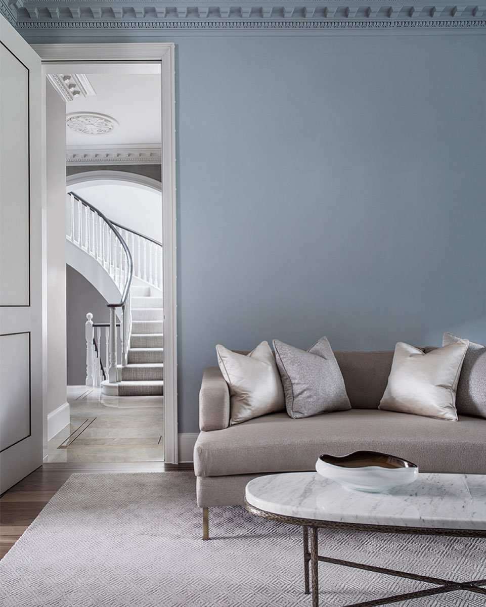 11. Keep a Powder Blue Wall Calm and Uncluttered