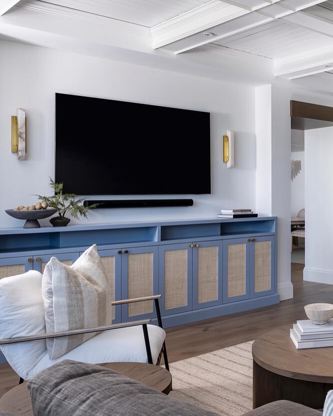 15. Make a Blue Media Cabinet the Main Accent
