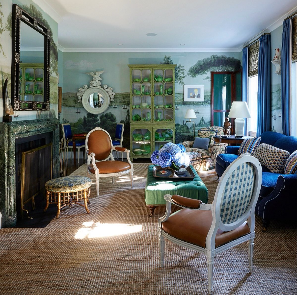 7. Ground Jewel Tones With a Woven Floor Covering