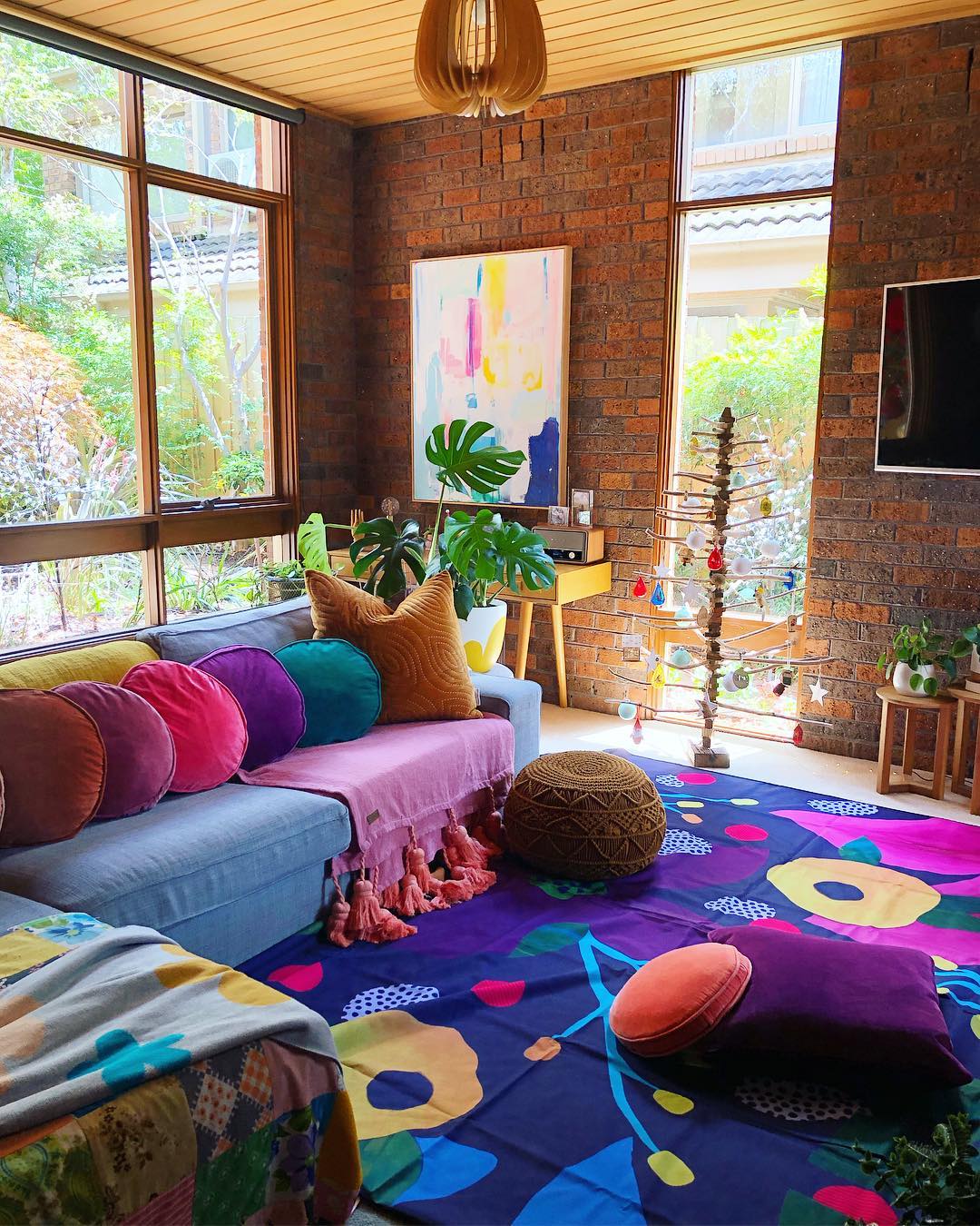 15. Soften a Boxy Sofa With Round Cushions