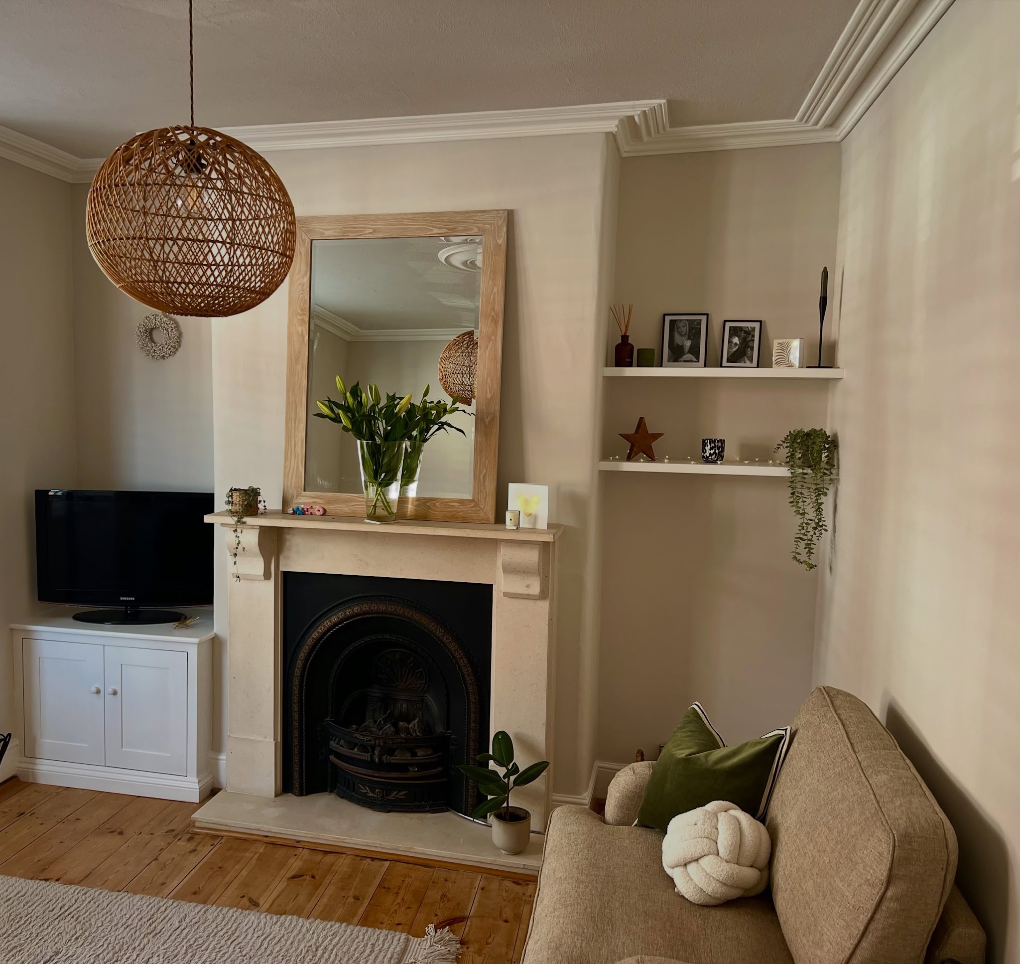 11. Leave Breathing Room Below Floating Shelves
