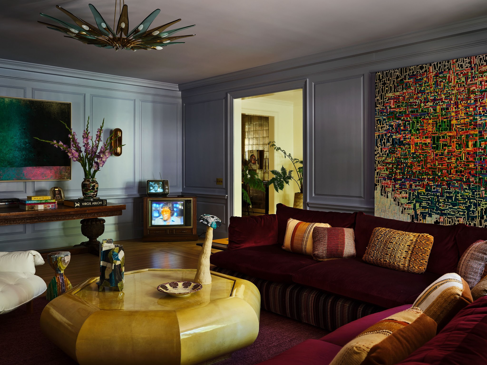 5. Offset a Wine Sectional with Cool Walls