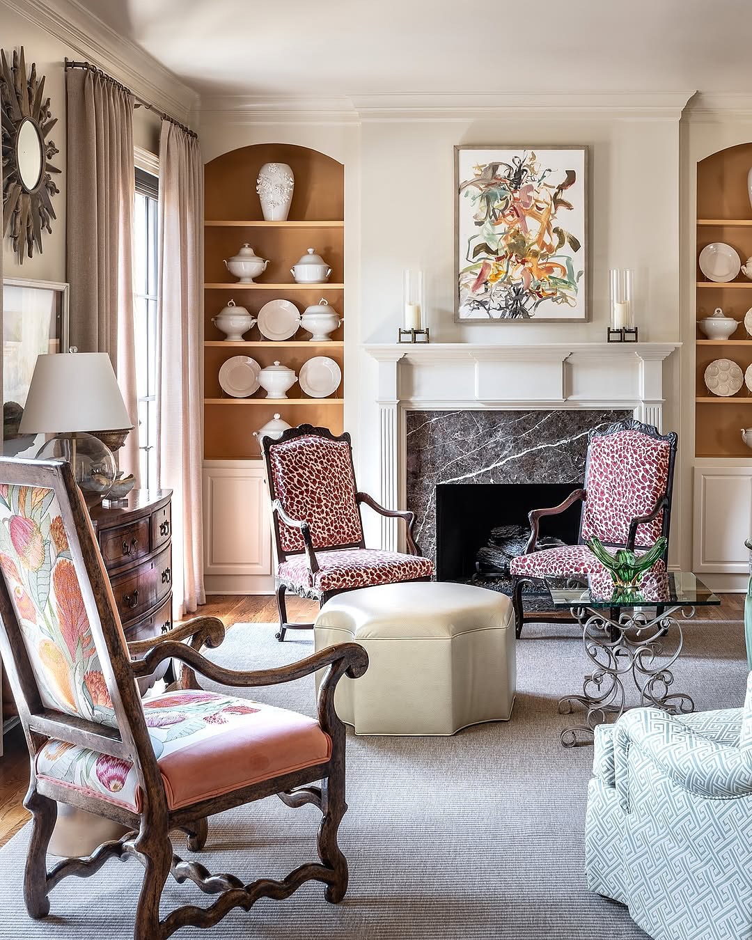 6. Give Traditional Chairs a Fresh Pattern Mix