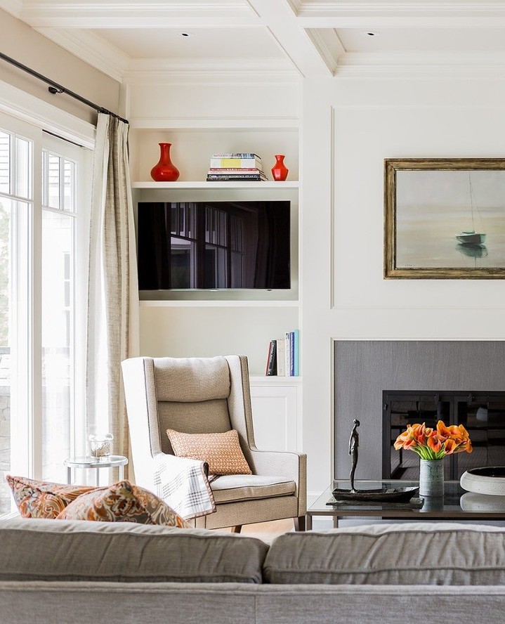 16. Add a Bright Floral Accent to Neutral Seating