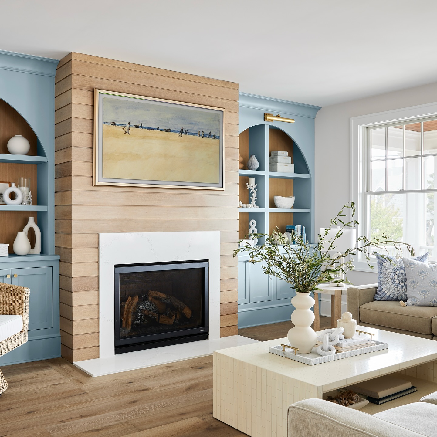 18. Pair Powder Blue With Warm Wood