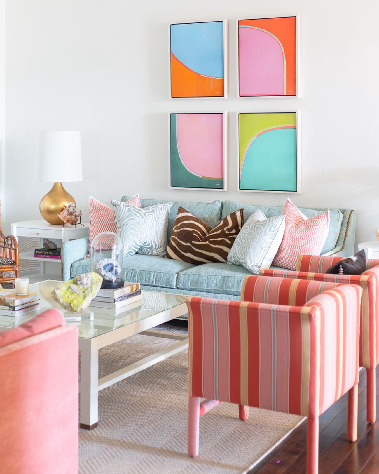 7. Repeat Artwork Colors in Your Seating