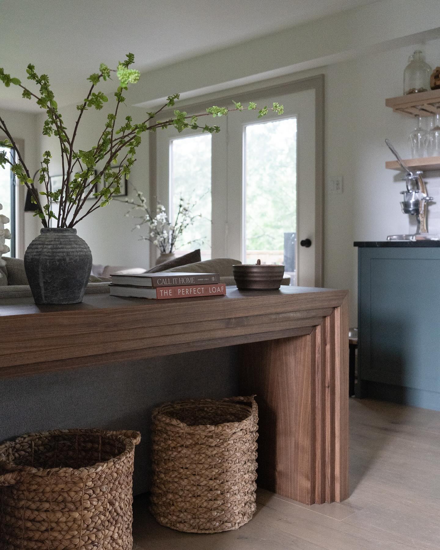 2. Give a Waterfall Console Useful Basket Storage