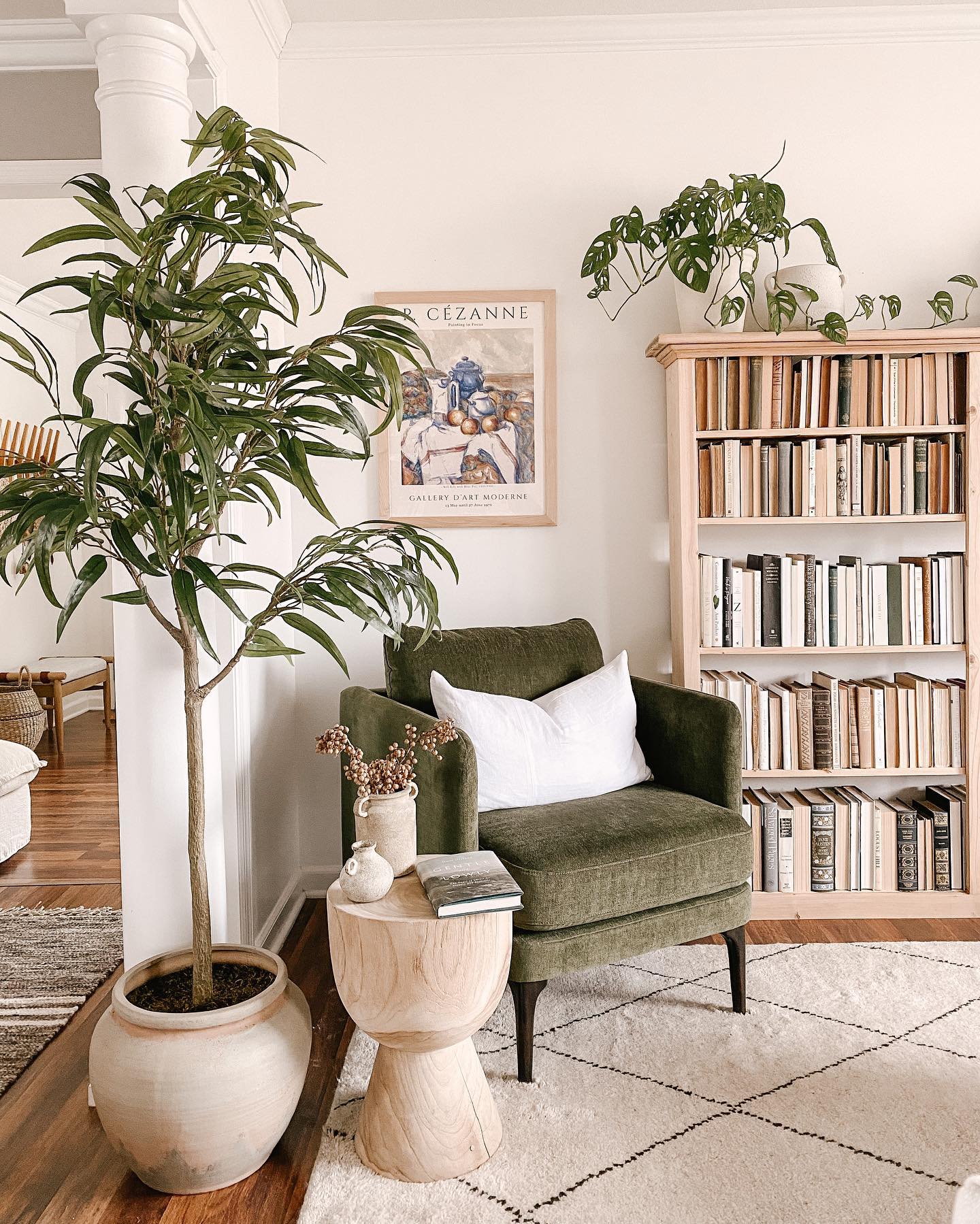 Pair a Compact Armchair with a Small Side Table