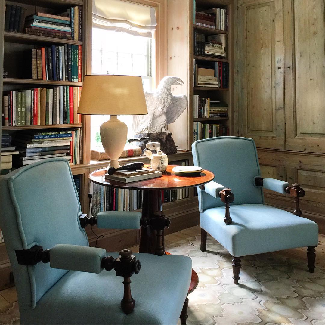 Share a Reading Table Between Two Armchairs