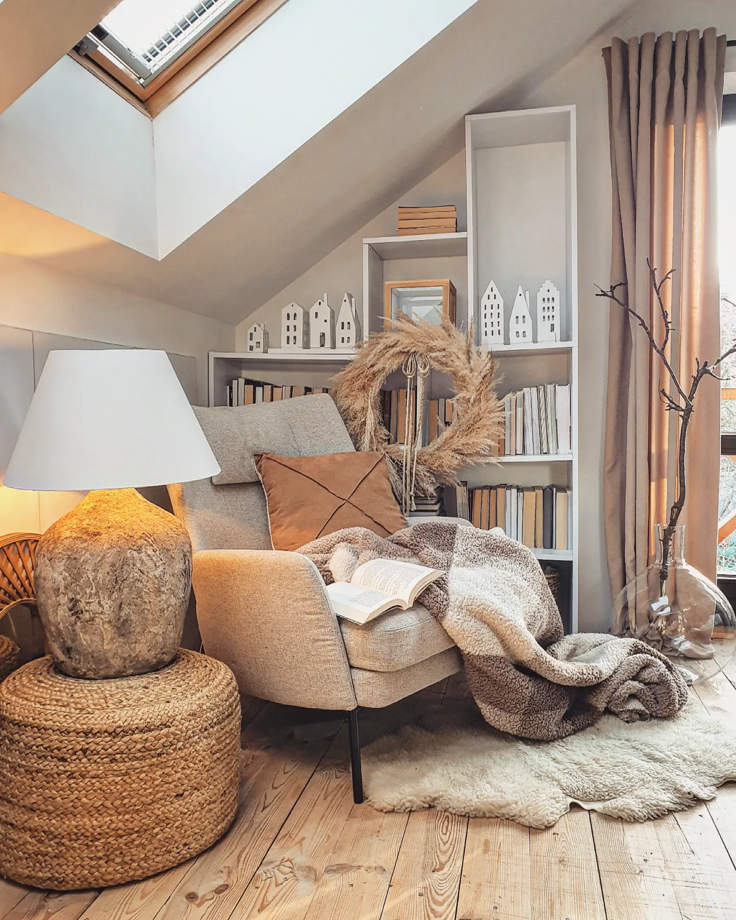 Step Shelves Down Beneath a Sloping Ceiling