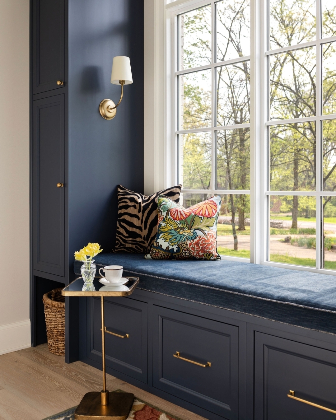 Give a Window Bench Its Own Slim Drinks Table