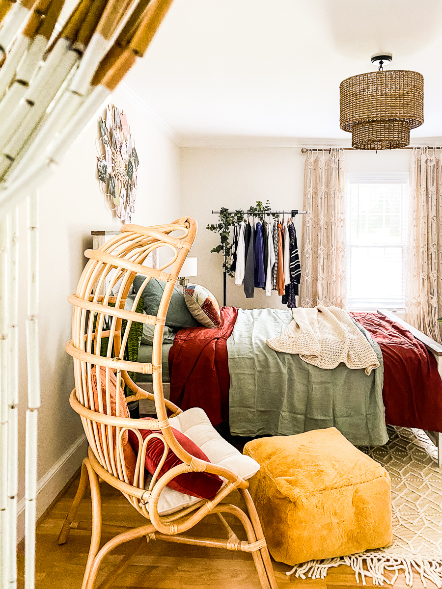 7. Add a Comfortable Reading Seat Beside the Bed