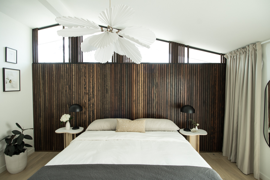 16. Frame High Windows With Rich Wooden Slats
