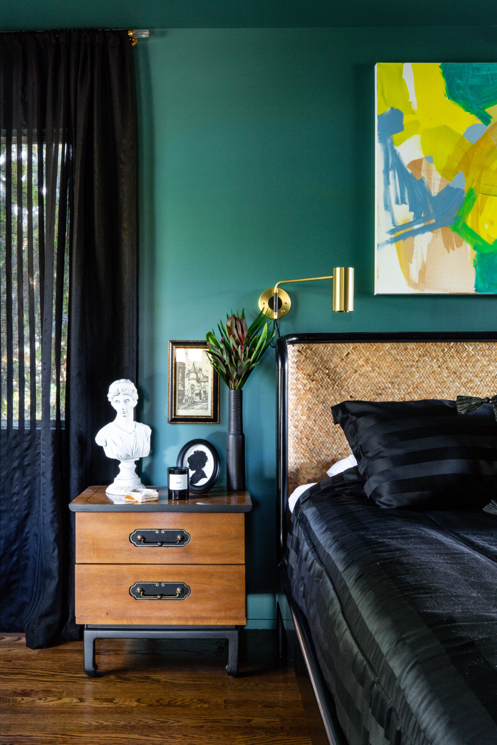 18. Mix a Vintage Nightstand With Small Collected Objects