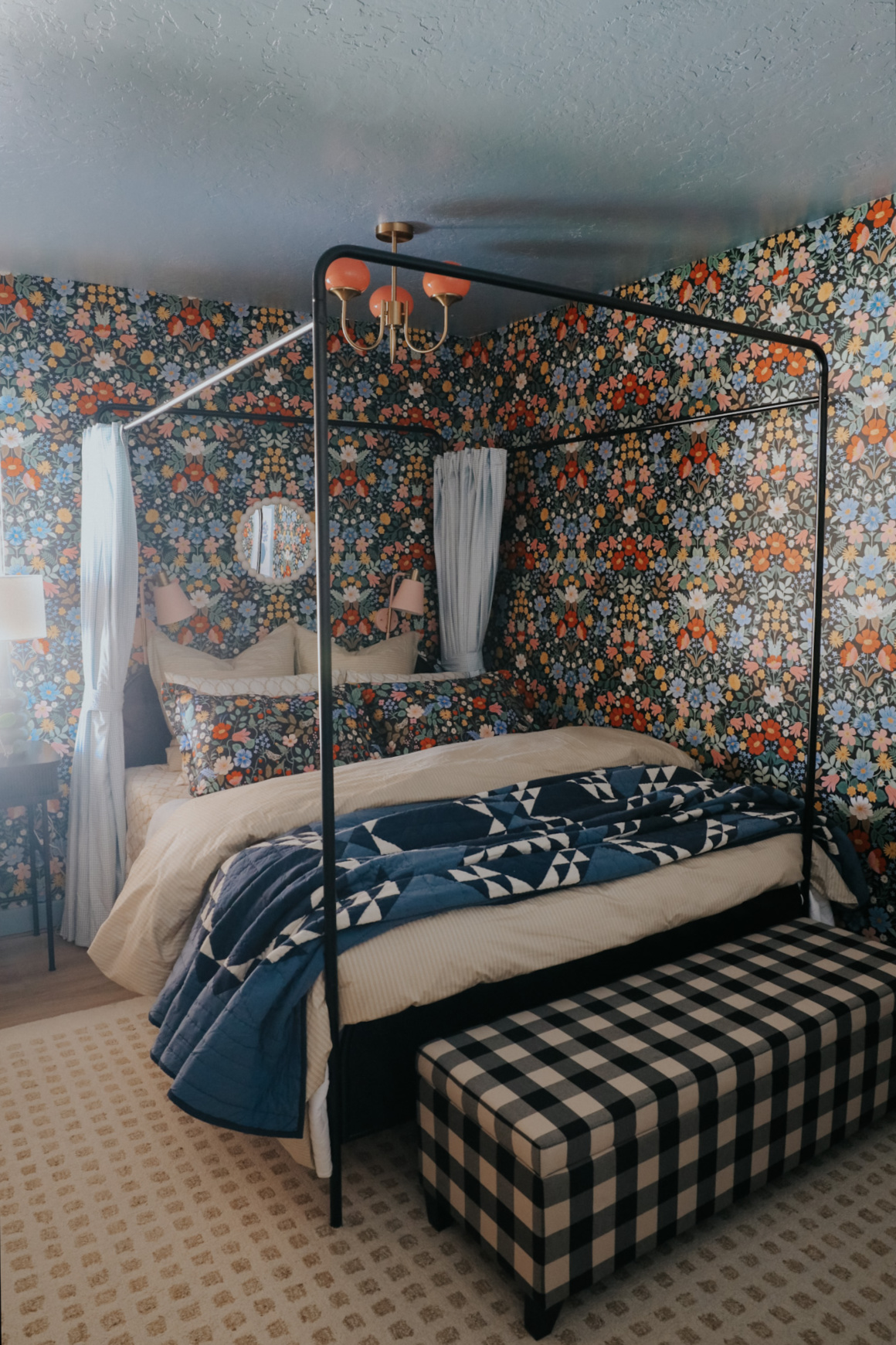 19. Surround an Open Canopy With Dark Floral Pattern