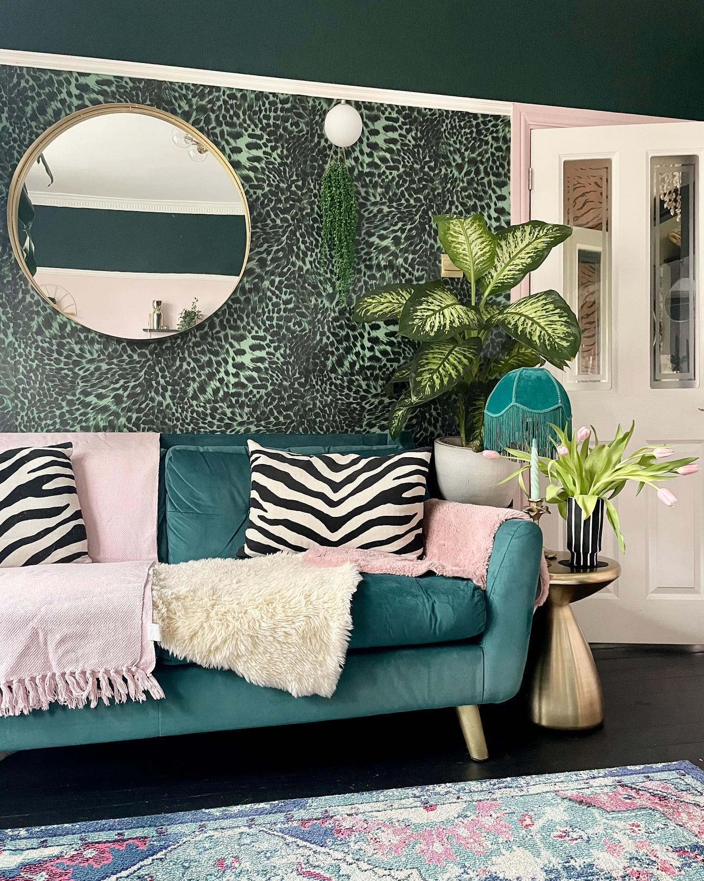 16. Carry a Dark Band Above Patterned Walls