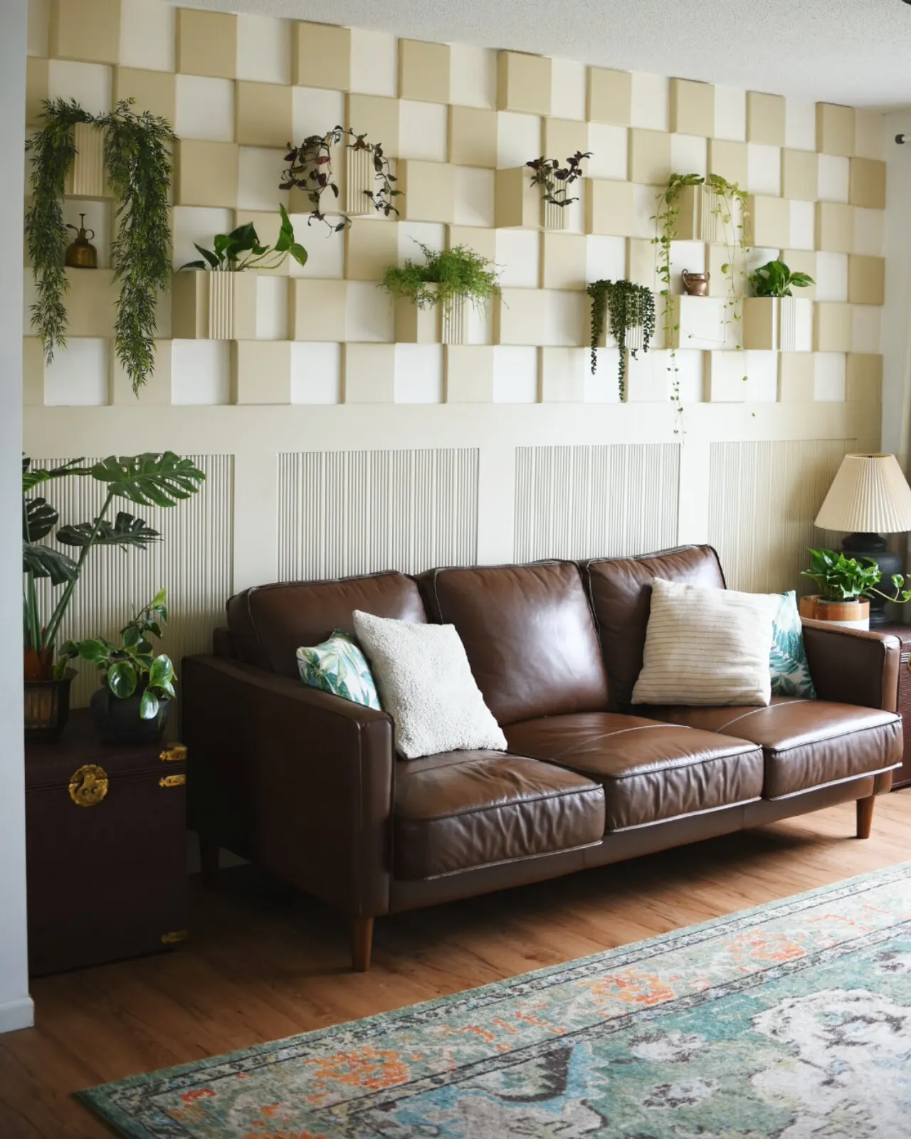 11. Add Dimension With a Pale Geometric Accent Wall