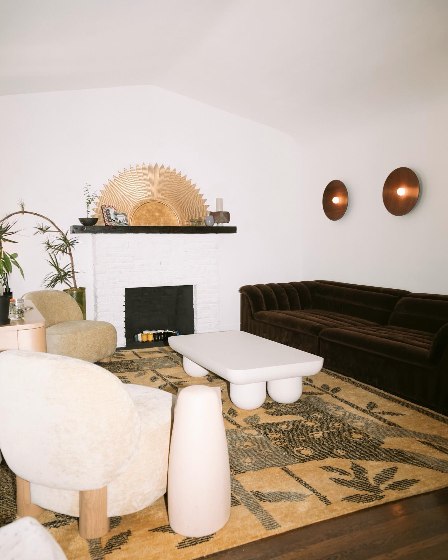 20. Balance Chocolate Upholstery With Rounded Pale Furniture