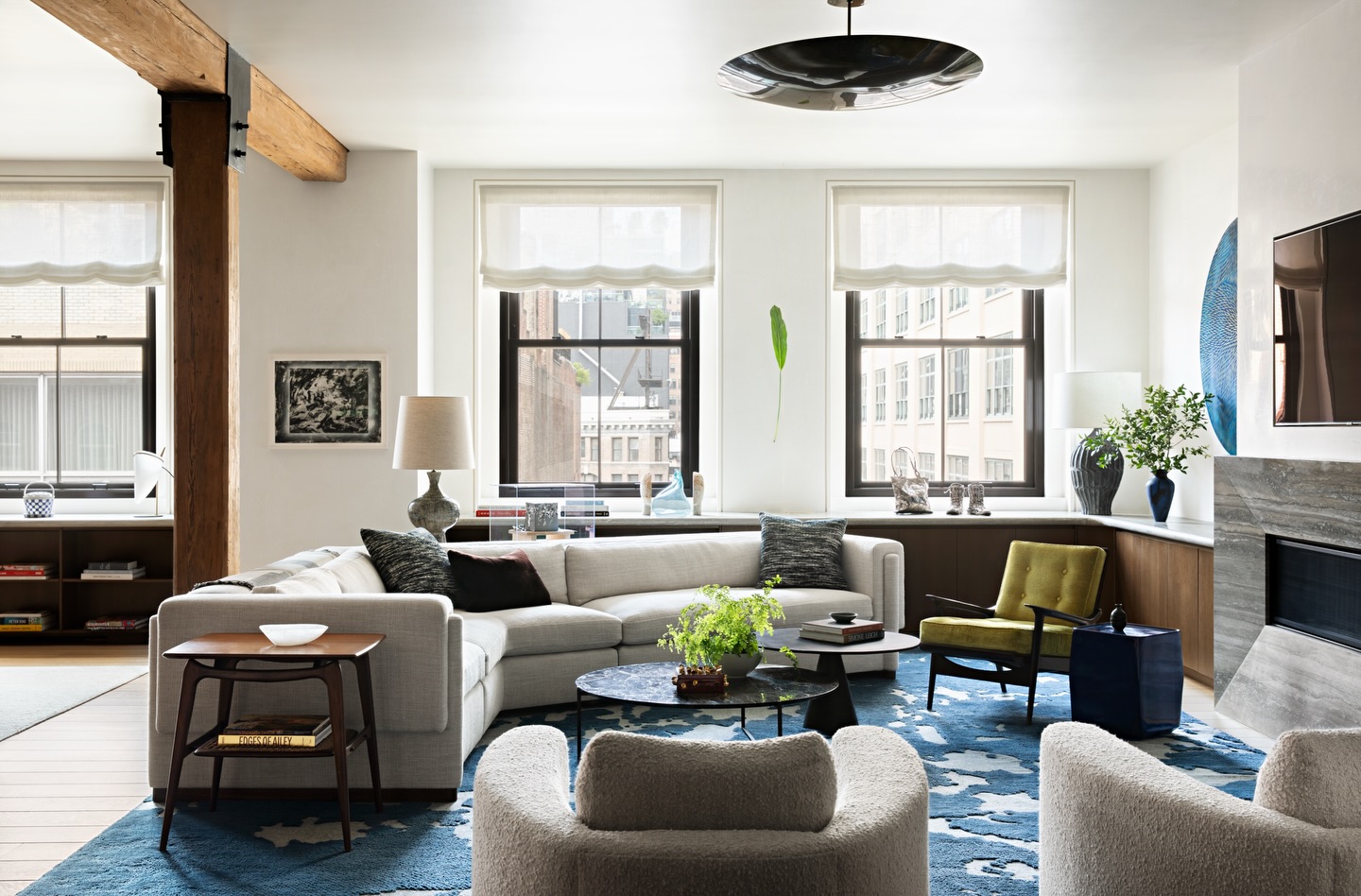14. Combine Several Chair Shapes Around One Sofa