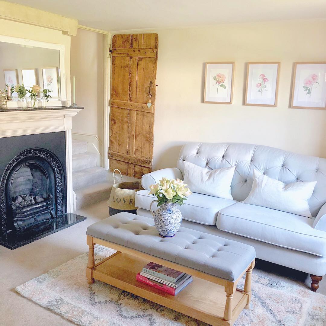 4. Pair Weathered Wood With Soft Upholstery