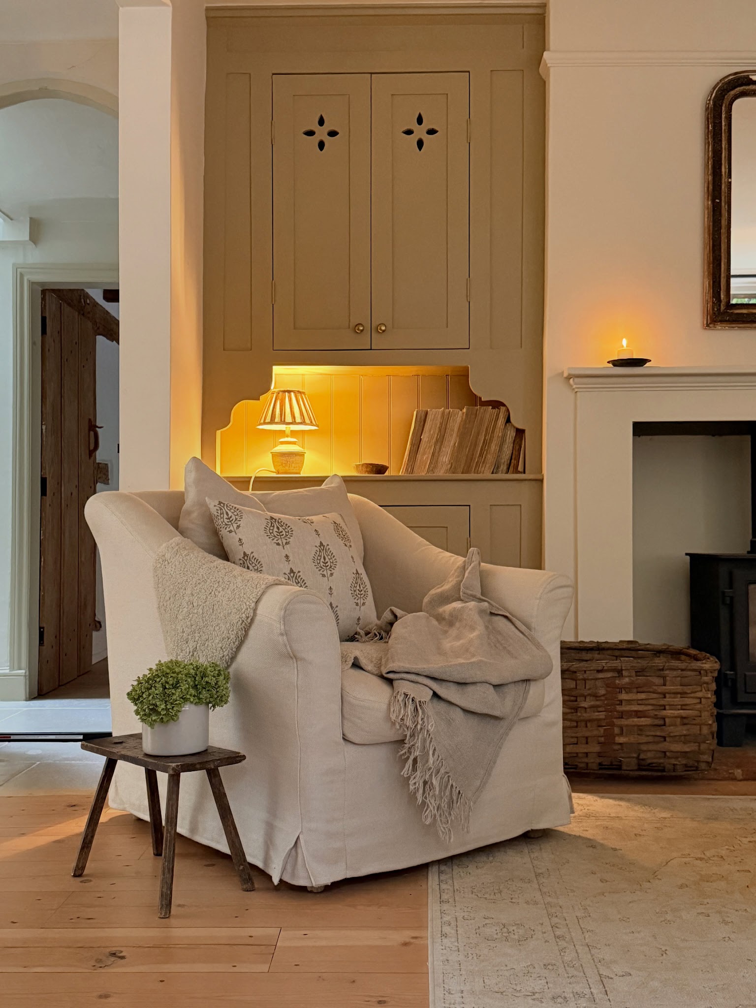 10. Paint a Recessed Cupboard a Warmer Neutral