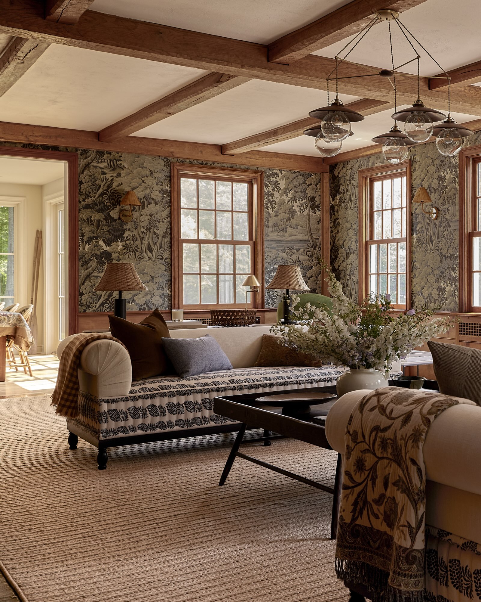 18. Pair Woodland Wallpaper With Wood Trim