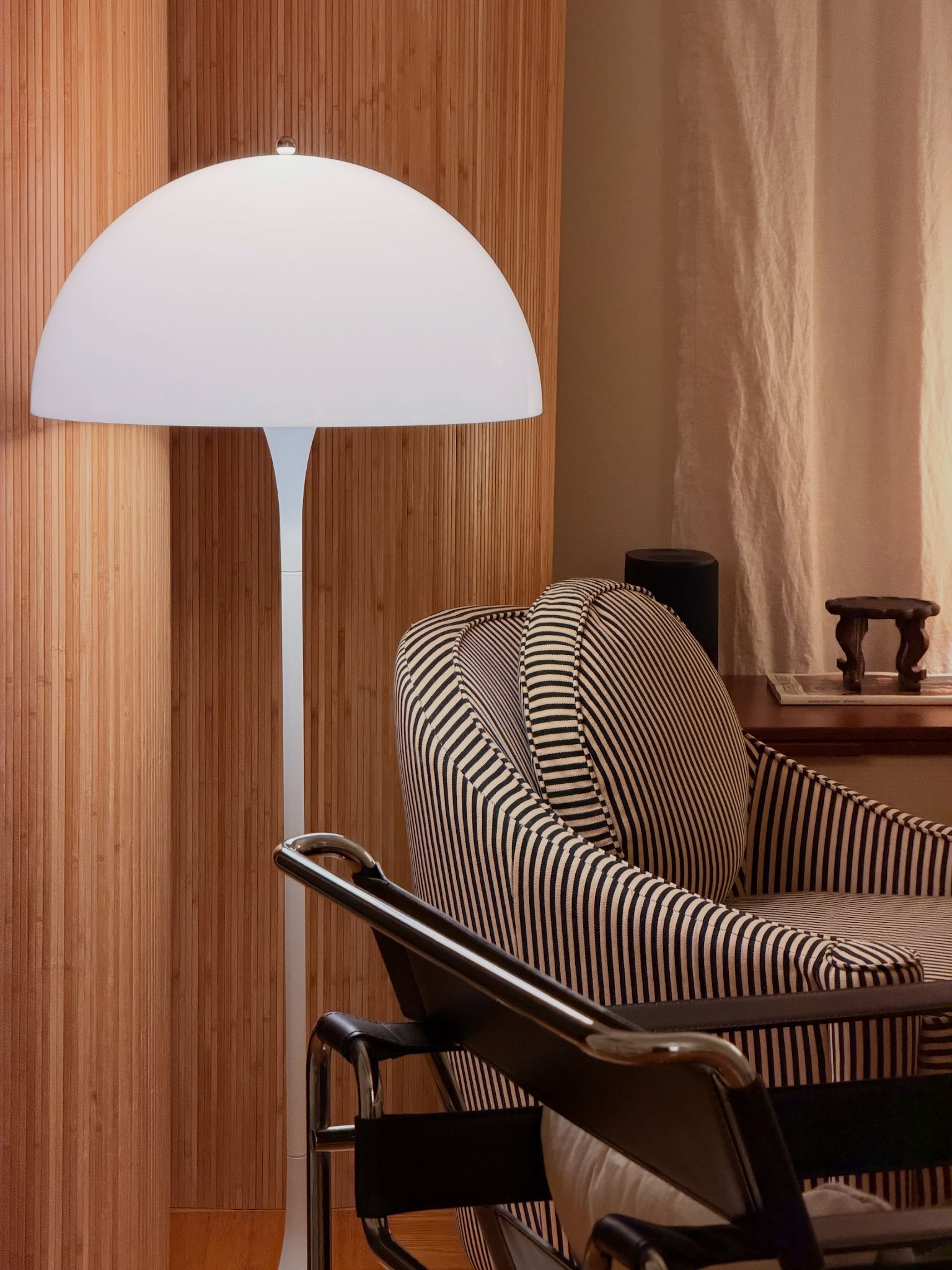 7. Soften Stripes with a White Dome