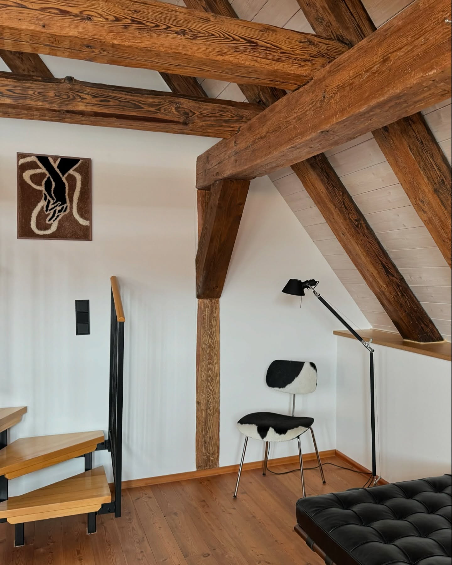 11. Tuck an Adjustable Lamp Beneath Sloping Beams