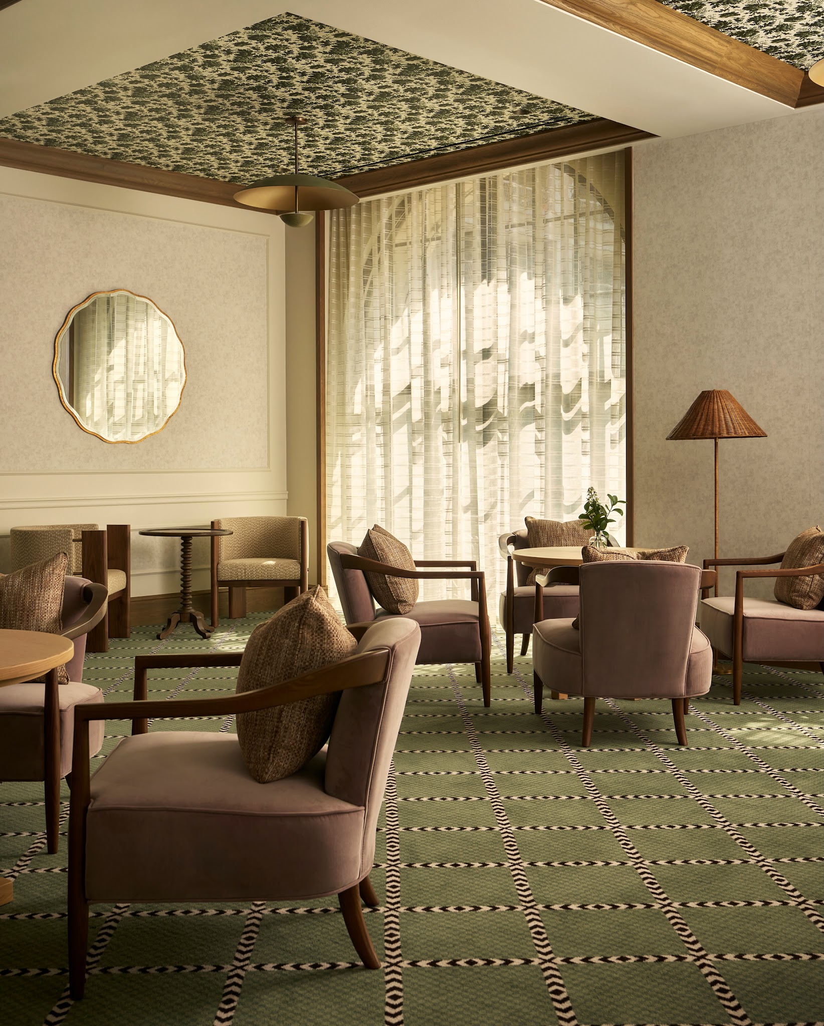 13. Echo Wood Tones with a Woven Shade