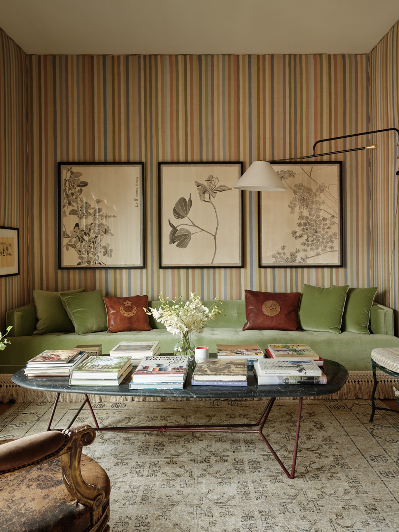 2. Give a Long Sofa a Tailored Backdrop