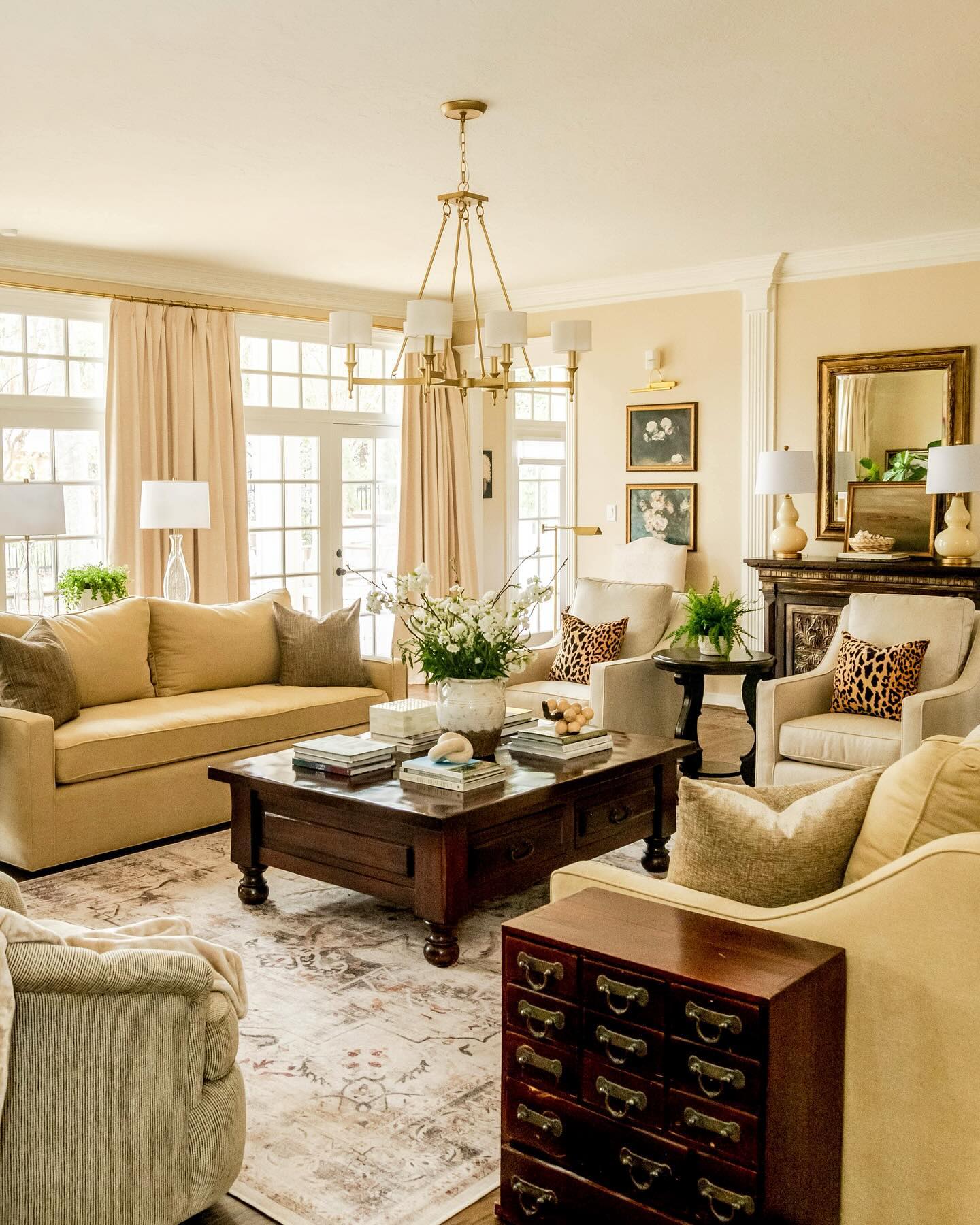 8. Warm a Formal Layout With Cream and Wood