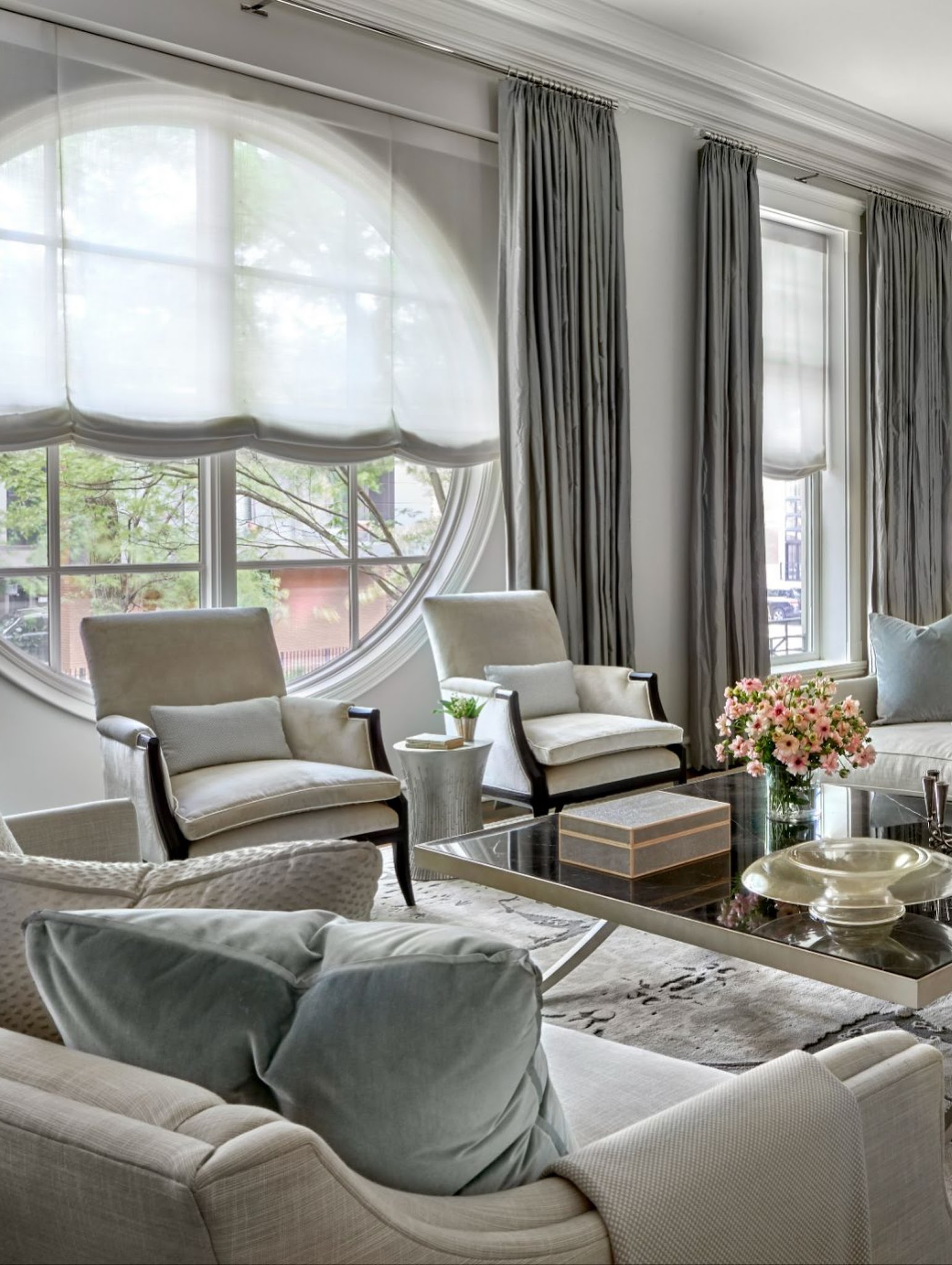 16. Frame an Oversized Window With Pale Seating