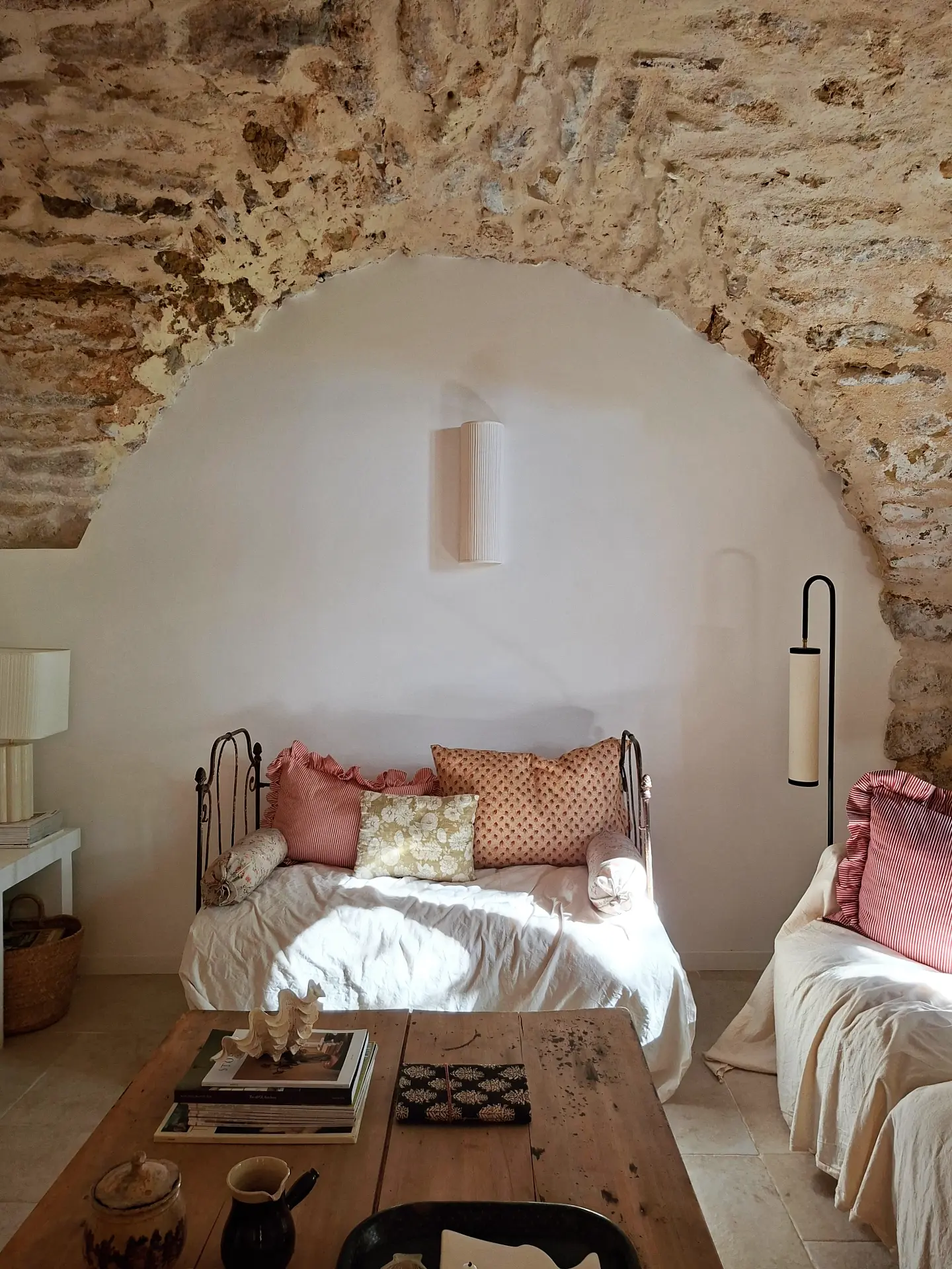 11. Soften Rough Walls With Ruffles and Florals