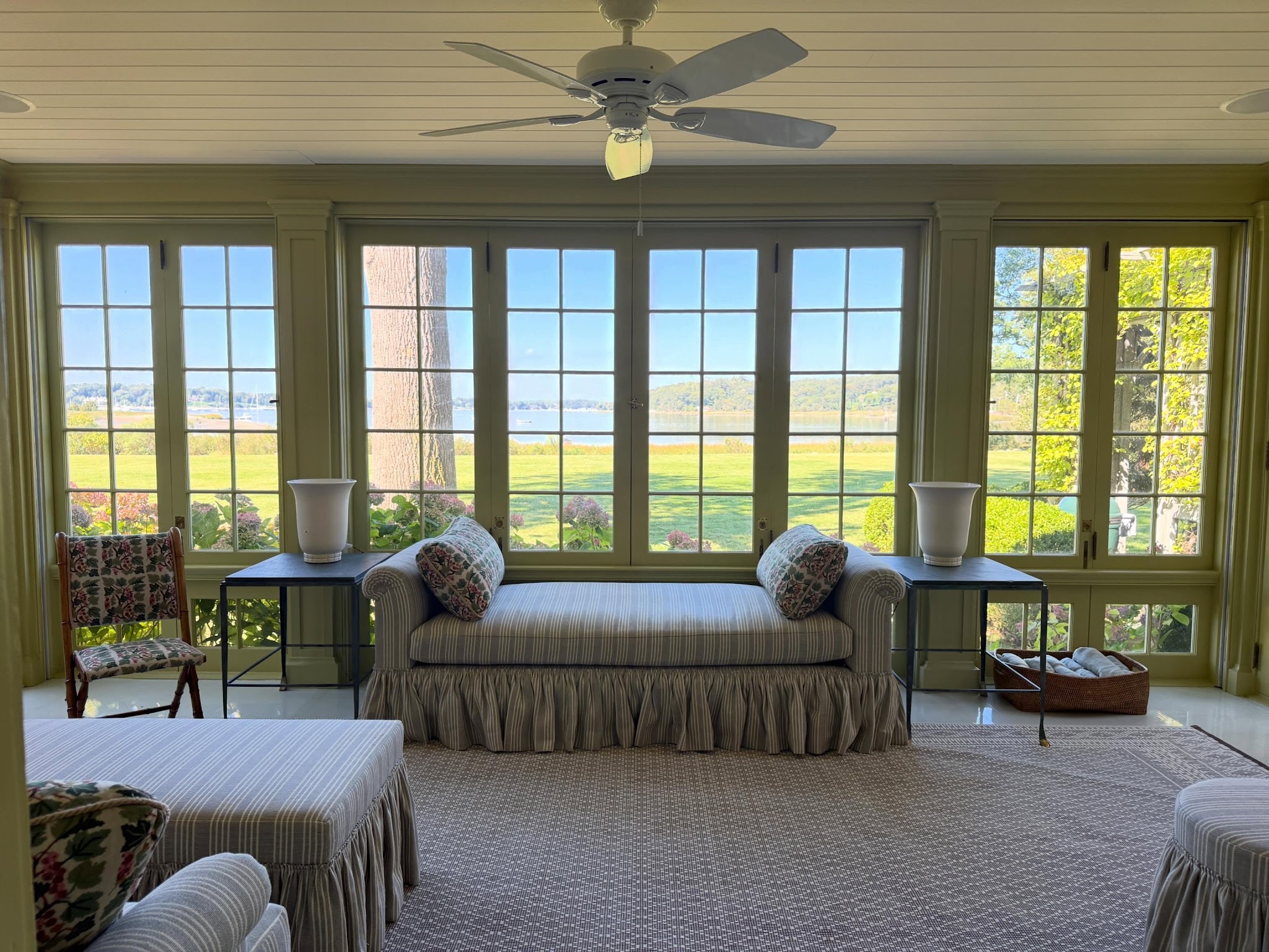 11. Soften a Sunny Room With Skirted Stripes