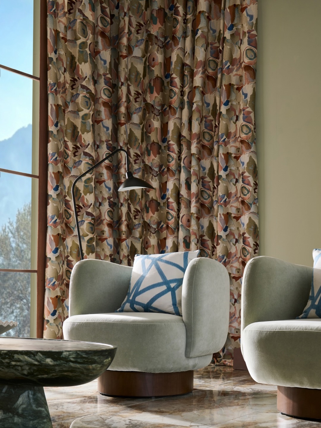 16. Pull Sage and Rust From Statement Curtains