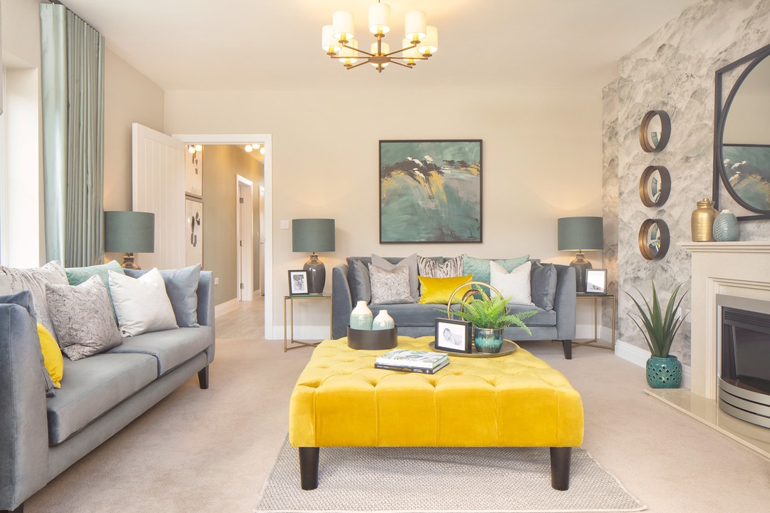 9. A Yellow Ottoman at the Center