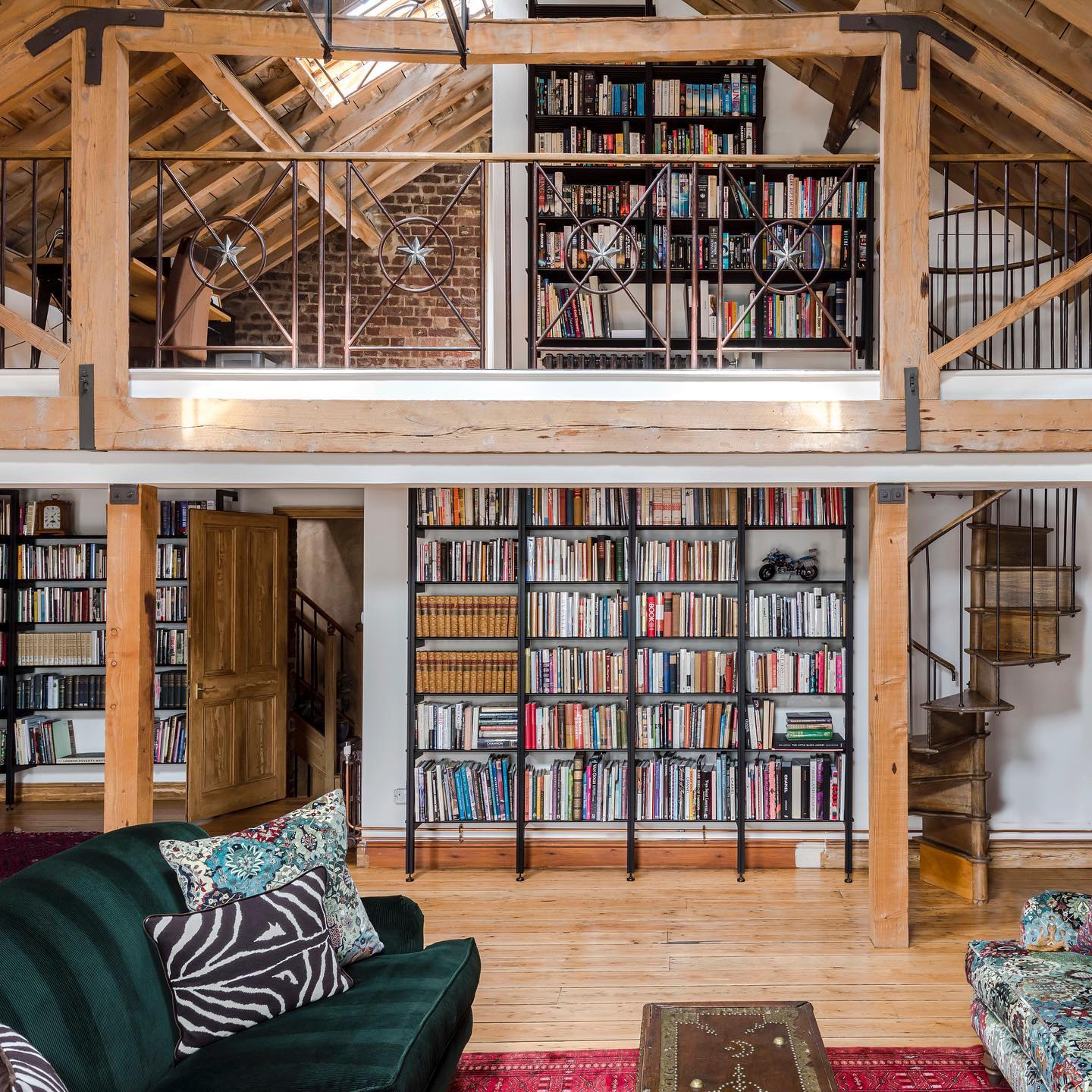 2. Build a Library Around Exposed Timber and Iron